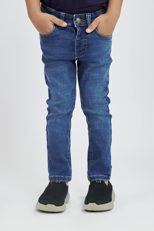 Ultra Stretch Medium Blue Denim Jeans for Kids | Leaf Clothing