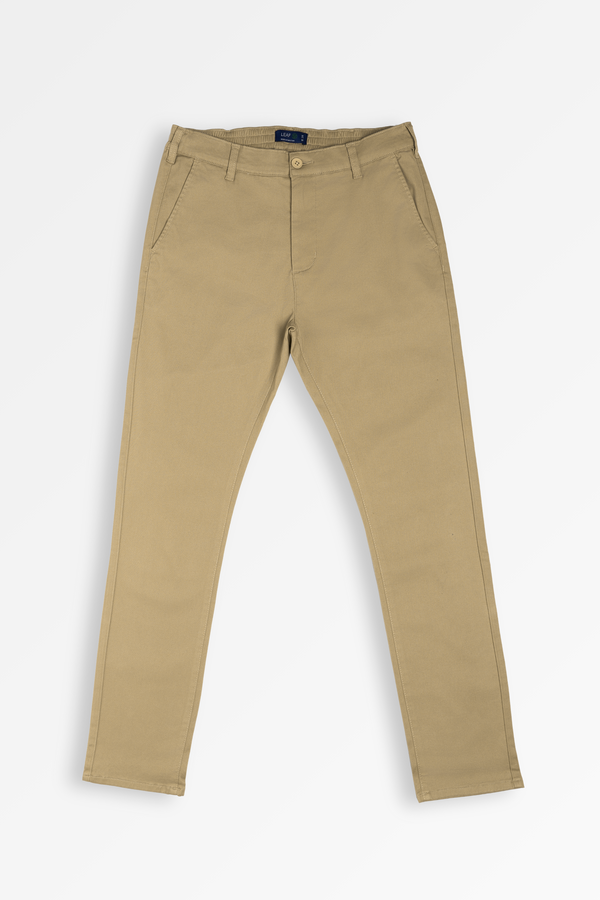 Elastic Khaki Chino Pant | Leaf Clothing