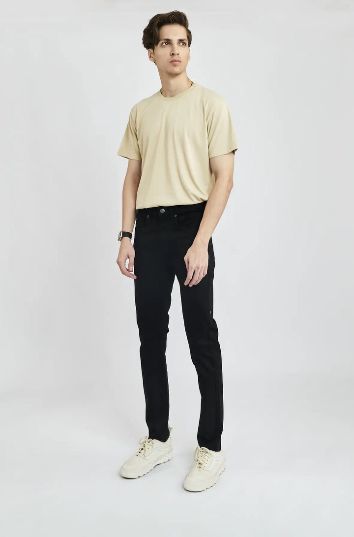 Black Denim Jeans Leaf