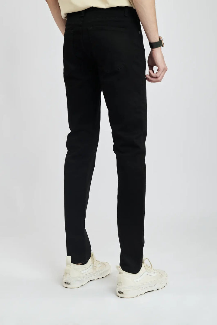 Black Denim Jeans Leaf