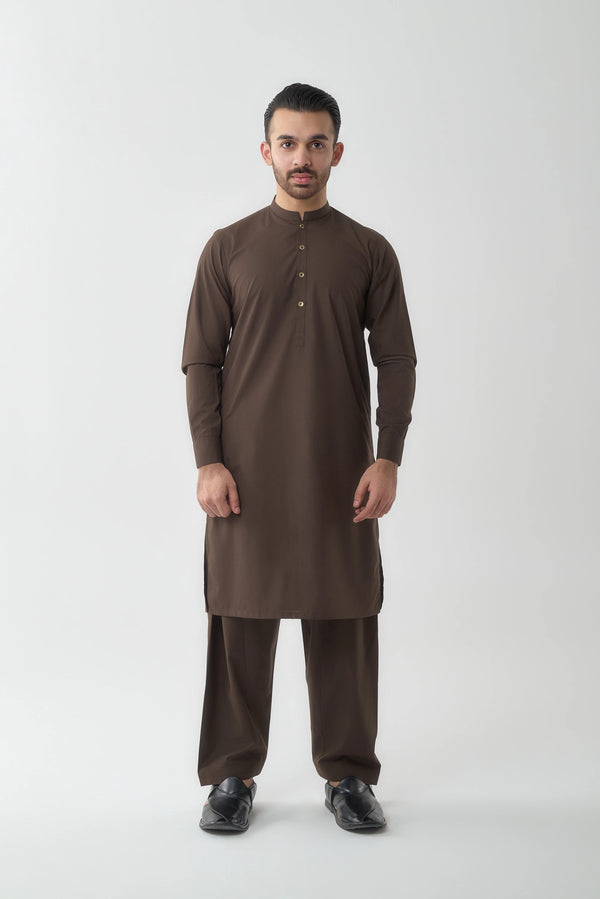 Premium Quality Brown Wash and Wear Shalwar Kameez