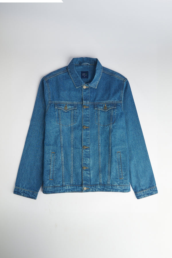 Medium Blue Denim Jacket | Leaf Clothing