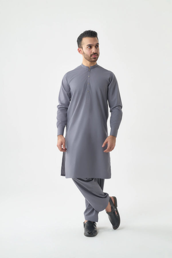 Men's Premium Canali Grey Wash and Wear Shalwar Kameez