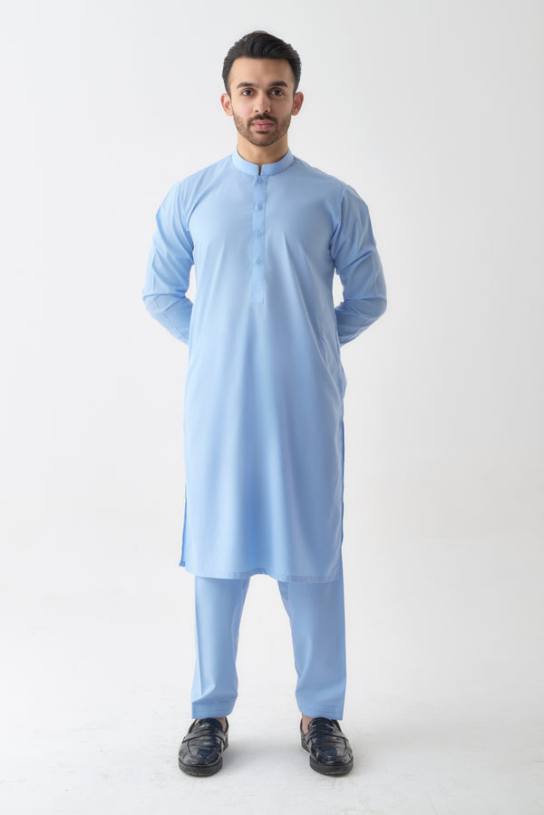 Chic Sky Blue Shalwar Kameez | Leaf Clothing's Contemporary Pakistani Attire